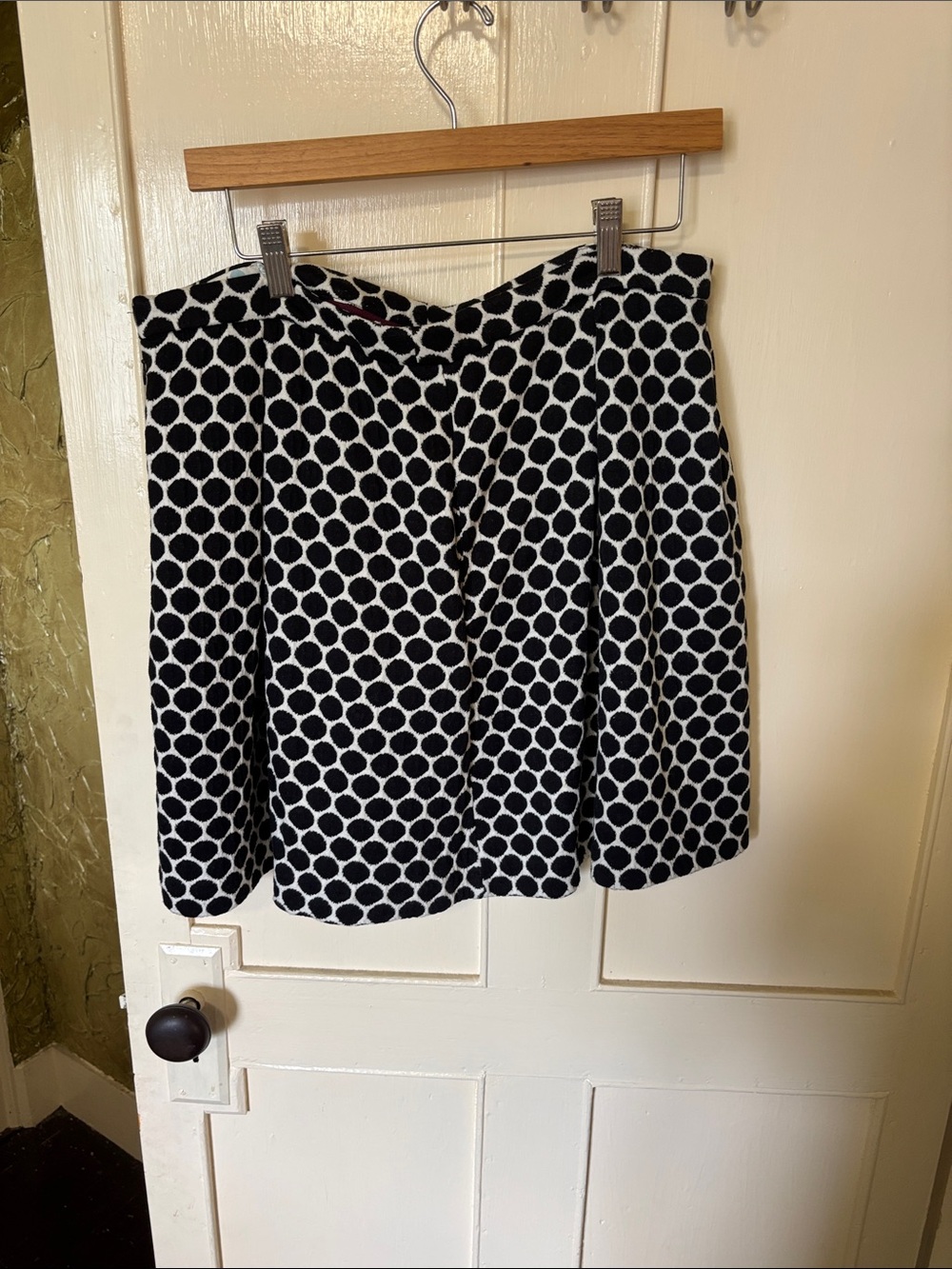 Boden Black and White Polka Dot A-Line Skirt